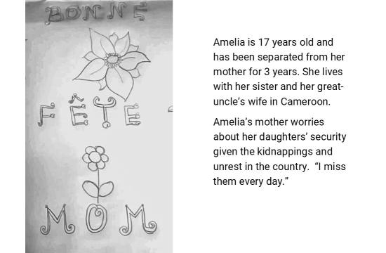 Amelia wishes her mother happy birthday