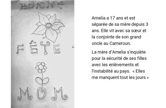 Amelia souhaite bonne fête à sa mère