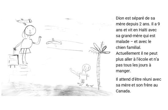 Dion et son chien sont loin de sa mère