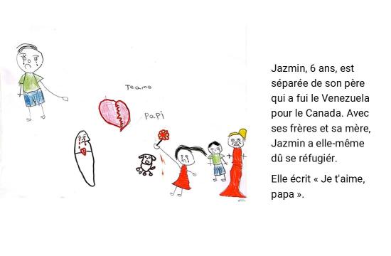 Jazmin est loin de son papa