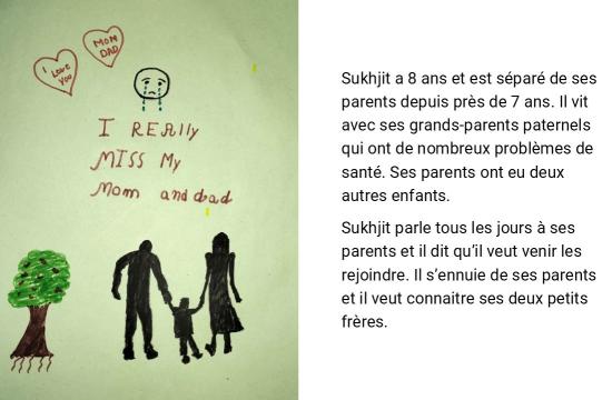 La mère et le père de Sukhjit lui manquent